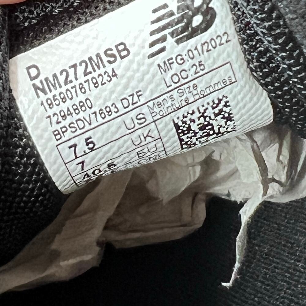 New Balance Numeric 272 Skateboarding Shoe Black/Gray NM272MSB Men 7.5D NWB - Picture 9 of 10